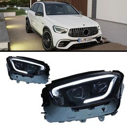 Car For Benz GLC C253 GLC260 GLC300 20 20-20 22 LED Headlight Dynamic Turn Signal Lights DRL LED Lens Assembly