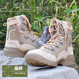 Fitness Shoes ! Outdoor Sport Men High Top Boots Tactical Hunting Combat Leather Breathable Sneakers