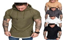 T Shirt Tees Men Hooded Fake Two Piece Summer Men039s Tshirt Short Sleeve TshirtS Fashion Round Neck Men Casual TshirTrendy 2354977