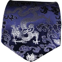 Luxury Ethnic Dragon Jacquard Ties Chinese style High End Natural Mulberry Silk GENUINE SILK Brocade Men standard Fashion Neckties248F