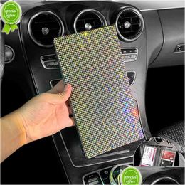 Interior Decorations New Car Driver License Holder Bag Diamond Crystal Organizer Id Card Wallet Bling Rhinestone Accessories For Drop Dhigd