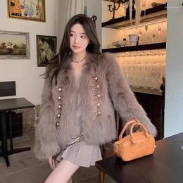 Women's Fur Imitation Coat For Short 2024 British Aristocratic Style Integrated Loose Warm Female