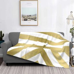 Blankets Gold Stripes Selling Custom Print Flannel Soft Blanket Graphic Design Pattern Glam Greek Travel Style Fashion