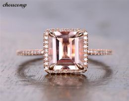 choucong Fashion Princess cut Ring Rose Gold Filled 2ct Diamond cz Anniversary Wedding Band Rings For Women Finger Jewelry Gift2418266