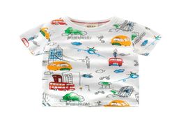 2018 Summer New Enfant Boys Girls Tshirt Cotton Children Cartoon Full print Car Tops Kids undershirt Baby Short Sleeve TShirt4511311