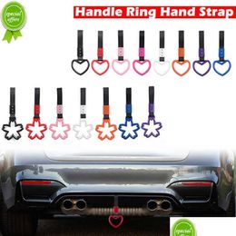 Car Organizer New Tsurikawa Ring Car Hand Strap Loops Bumper Warning Rings Subway Handles For And Tow Drop Delivery Automobiles Motorc Dhhu0