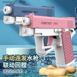 Sand Play Water Fun Tiktok the same childrens toy Glote manual water gun mini water gun on the beach in summer Q240307