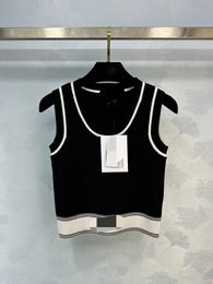 3016 2024 Runway Spring Summer Brand SAme Style Sweater Sleeveless Crew Neck Womens Clothes High Quality Womens weilaA907