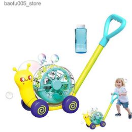 Novelty Games Baby Bath Toys Electric Bubble Snail Car Lawn Mower for Children Automatic Bubble Machine for Parents and Children Outdoor Blow Moulding Toys Q240307