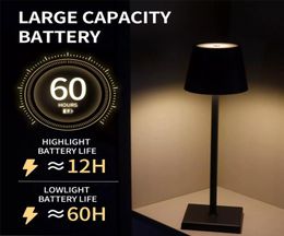 LED Table Lamp USB battery Power el Desk Lamps Restaurant Bar Modern Wireless Lampada da tavolo senza fili impermeabile decorat9261994