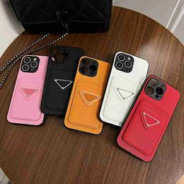 Cell Phone Cases 2023 Luxury Designer Phone Cases Pro Max Back Shell Classic Letter Design Leather Mobile Cover Case With Card Holder PocketH240307