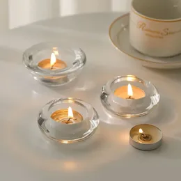 Candle Holders Round Wax Holder Candle-making Bar Ornaments Glass Tea Light Cup Accessories Hollow