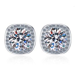 Luxury 925 Sterling 1ct/2ct Lab Grown Diamond Moissanite Bridal Earrings Wedding European Market