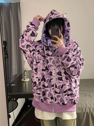Summer sunscreen jacket statement thin hoodie womens fan leopard print sweatshirt Harajuku fashion brand casual loose y2k coat 240307