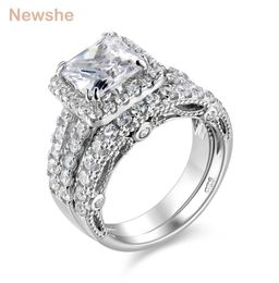 she 2 Pcs Wedding Ring Set Classic Jewellery 28 Ct Princess Cut AAAAA CZ 925 Sterling Silver Engagement Rings For Women JR4887 22012085855