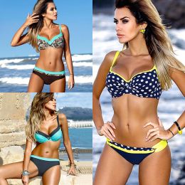 Set Bikini Swimwear Women 2021 Sexy Bikini Set Push Up Swimsuit Female Two Piece Swimsuit Women Halter Yellow Bikini Girl Beach Wear