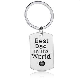 Key Rings 12 Pcs/Lot Best Dad In The World Charm Keychain Family Men Son Daughter Father S Day Gift Key Ring Papa Daddy Car Keyring J Dhthr