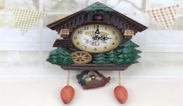 House Shape Wall Clock Cuckoo Vintage Bird Bell Timer Living Room Pendulum Crafts Art Watch Home Decor 1PC 2109135683259