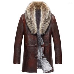 Men's Suits Hombre Winter Men Imitation Sheepskin Jackets Fur Coat Lapel Business Casual Couro Outerwear Male Warm Plus Size Overcoat