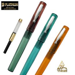 Original Platinum Fountain Pen PREFOUNTE 3 Colours Transparent 03mm Stainless Steel Nib School Stationery For Writing Birthstone 240306