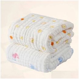 Towels & Robes Towels Robes Baby Bathtowel Boys Girls 100% Cotton Children Blanket For Born Bathrobe 6 Layers Gauze Washcloth Infant D Dhn1T