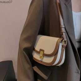 Messenger Bags Toptrends Saddle Small Crossbody Bags For Women 2023 Trend Fashion Designer Lock Female Shoulder Bag Ladies PU Leather HandbagsL2403