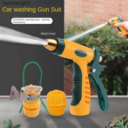 Gun Toys Household Aluminium Head Car Wash Water Gun Brush Car Artefact Watering Water Gun Small Yellow Gun Car Wash High Pressure