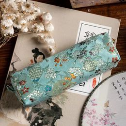 Kawaii Pencil Case Retro Pen School Supplies Trousse Scolaire Fabric Embroidery Bags Student Stationery Cases 240306