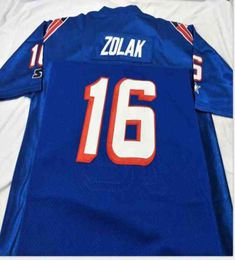 Cheap Blue Men White Scott Zolak 16 Team Issued 1990 Game Worn Retro College Jersey Size S5xl or Custom Any Name or Number J2134199