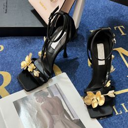 Fashion Designer Sandals High Quality Slingers Luxury Women's Dress Shoes Chunky High Heel Slippers Women's Leather Sandals Party Wedding