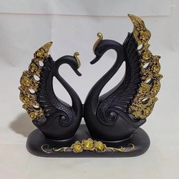 Garden Decorations Swan Statue Small Lovely Decor Couple Cabinet Crafts Synthetic Resin Realistic Lovers