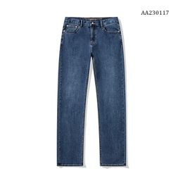 Premium Blue Business Autumn/Winter Thickened Velvet Jeans for Men