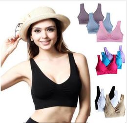 Bras Ahh Sports Bras Yoga Workout Fitness Vest Sleep Push Up Bras Body Shape Seamless Elastic Crop Tops Fashion Sexy Women Underwe5323006