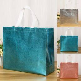 Shopping Bags Fashion Shiny Laser Foldable Bag Eco-Friendly Tote Folding Pouch Reusable Grocery Large-capacity