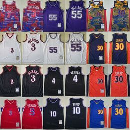 Retro Basketball Jerseys 3 Allen Iverson 55 Jason Williams 4 Chris Webber 10 Michael Mike Bibby Stephen Curry 30 Vintage Top Quality For Mans Sport Wears Shirts