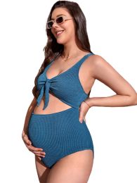 Swimwear Premama Clothes Sexy Style Hollow Out Laceup Swimwear Maternity Fashion Backless Swimsuit Pregnant Women's One Piece Bikini New