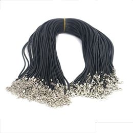 Chains 100Pcs/Lot Black Wax Leather Snake Chains Necklace For Women 18-24 Inch Cord String Rope Wire Chain Diy Fashion Jewellery In Bk D Dhdpc