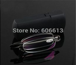 NEW Arrival Foldable Reading Glasses With Hard Case Black Portable Flexible Reader 10pcslot 8633235