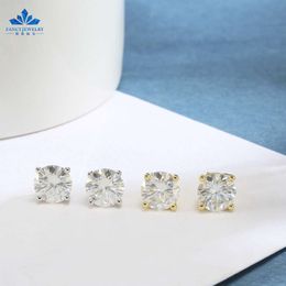 Wholesale Vvs Diamond Earring Factory Price 10k 14k 18k Solid Gold Round Cut Stud Earrings Men Women