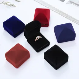 Jewelry Pouches Velvet Ring Box Organizer Proposal Wedding Packaging Display Gift Case Earring Brooch Portable Storage Holder 1PC