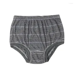 Women's Panties Mid Aged And Elderly Thickened Cotton Striped Triangular Pants Autumn Winter Style Loose Comfortable With Added Fat