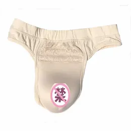 Women's Panties CD Crossdressing Thong Shaped Crotchless Bottoms Hidden JJ Shapewear