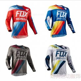 2023 Mens T-shirts Fox Selling Speed Down Suit Off-road Long Sleeved Quick Dry Cycling Pull Top Motorcycle Racing N4w5