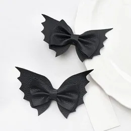 Hair Accessories Halloween Bat Clips PU Leather Wings Horror Party Hairgrip Women Barrettes Clip Gi D7O8
