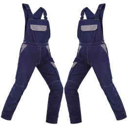 Overalls Men Cargo Bib Pants Multi Pockets Cotton Overalls Welder Clothes Wearresistant Repairman Uniform Overalls Plus Size M5XL