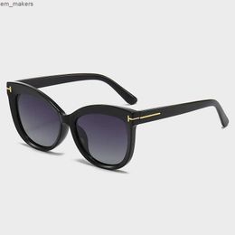 2023 New Trendy Polarised Sunglasses T-shaped Large Frame Fashion Womens Cat Eye Sunglasses CL