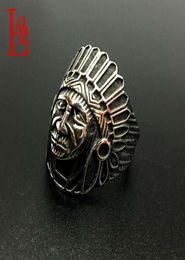 Couple Exaggerated ring Indian Head blackening stainless steel direct marketing259y6371413