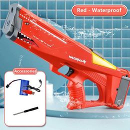 Gun Toys Shark Electric Water Gun Toy Bursts Summer Play 500ML Automatic High Pressure Beach Kids Water Fight Outdoor Swimming Pool ToyL2403