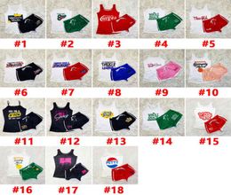 Women Tracksuits Two Pieces Set Designer Outfits Slim Sexy Letters Pattern Printed Suspender Vest Shorts Yoga Pants Sportwear 18 C4360334