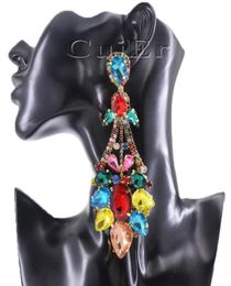 Dangle Chandelier 51quot Sparkly Crystal Drop Earring For Wedding Elegant Rhinestones Jewellery Multi Colour Long Fashion WomenD6396090